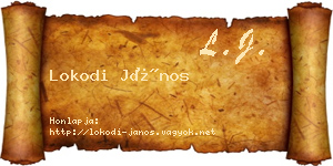 Lokodi János névjegykártya