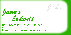 janos lokodi business card